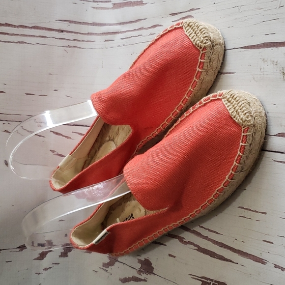 Saludos coral canvas espadrilles flats loafers platforms women's shoes size 8 - Picture 2 of 7